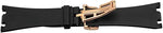 28mm Silicone Black Watch Band with Butterfly Buckle Suitable for Audemars Piguet Men's Watches (28 mm, Rosegold-Buckle)